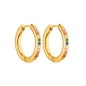 Preview: Creole Hawaii rund poliert 20mm Zirkonia - Regenbogen Edelstahl - gold