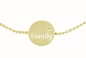 Preview: Armband mit Scheibe - Family an Kugelkette gold