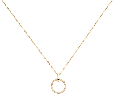 Kette 925 Silber Kreis Zirkonia - gold