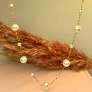 Kette Pearls Edelstahl gold