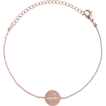 Armband mit Scheibe - Friends an Kugelkette Edelstahl rosé