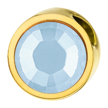 PURE-Anhänger rund, 6mm, mit einem Stein in einer Farbe deiner Wahl, aus Edelstahl - gold