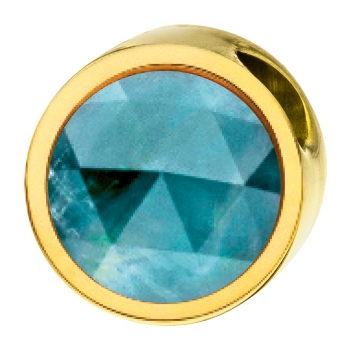 PURE-Anhänger rund, 6mm, mit einem Stein in einer Farbe deiner Wahl, aus Edelstahl - gold