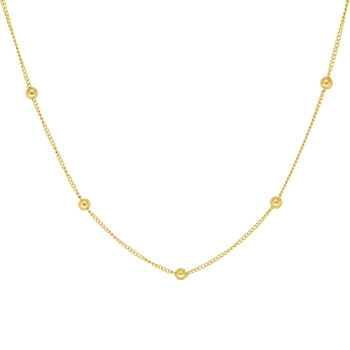 Kette mit 11 Kugeln Edelstahl gold