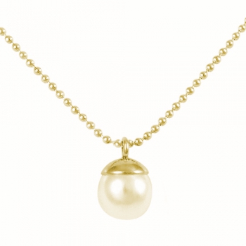 Kette mit Perle an Kugelkette gold