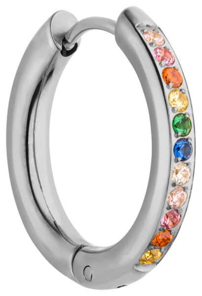 Creole Hawaii rund poliert 20mm Zirkonia - Regenbogen Edelstahl