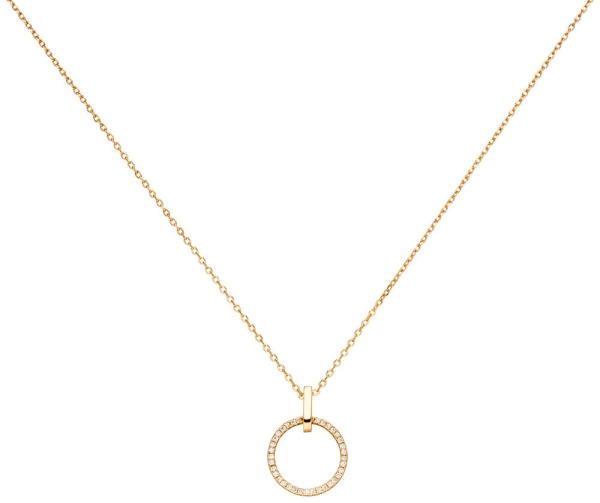 Kette 925 Silber Kreis Zirkonia - gold