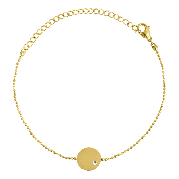 Armband mit Scheibe an Kugelkette gold