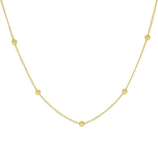 Kette mit 23 Kugeln Edelstahl gold